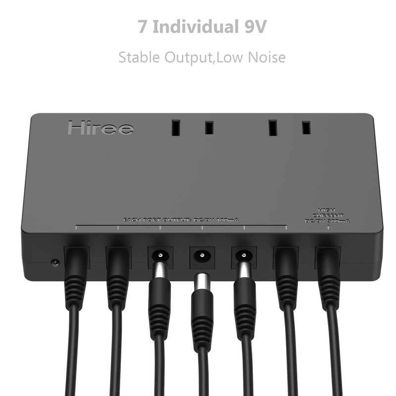 Guitar Pedal Power Supply 7 DC Output for 9V Effect Pedal Board with 2 AC Outlets for Charging Speaker, Musical Instruments