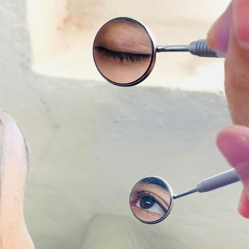 Dental Mouth Mirror - Size 5, Stainless Steel, Easy Viewing for Dentists and Eyelash Extensions 1 x mirror top
