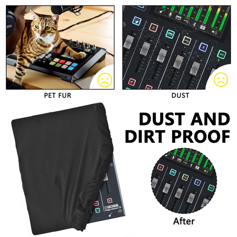 [AUSTRALIA] - Ultimate Home Studio Mixer Cover - Stretchable Chinlon, Splash-Resistant, Dust & Pet Hair Protection, Compatible with Boss Gigcaster 5 Live Streaming Mixers 
