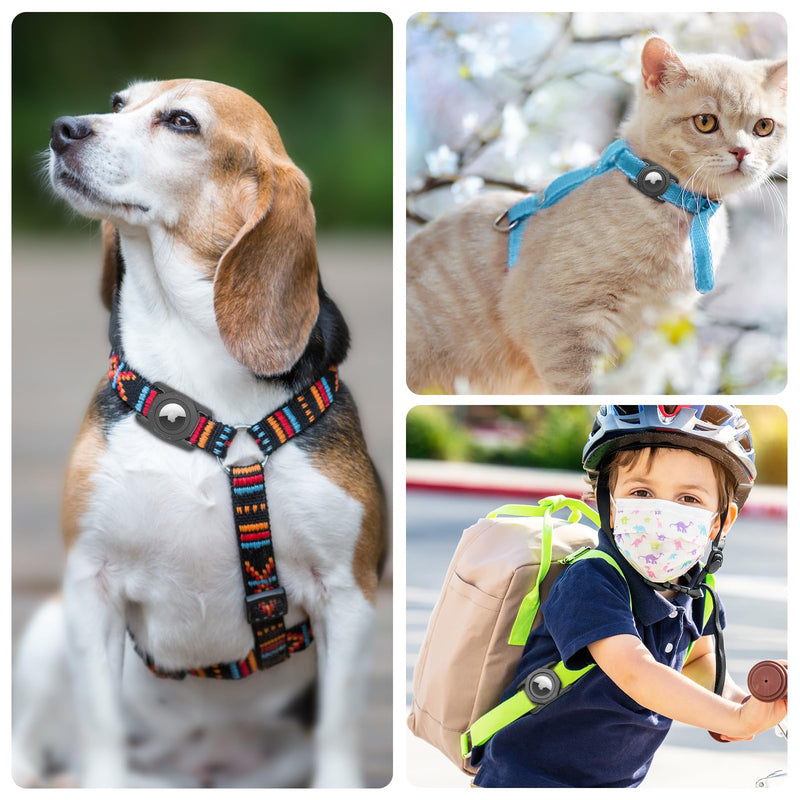 SANKALA Waterproof Airtag Collar Holder, [1 Pack] Silicone Full Body Covered Anti-Lost Apple Air Tag Case for Pet Collar Backpack 1 Pack