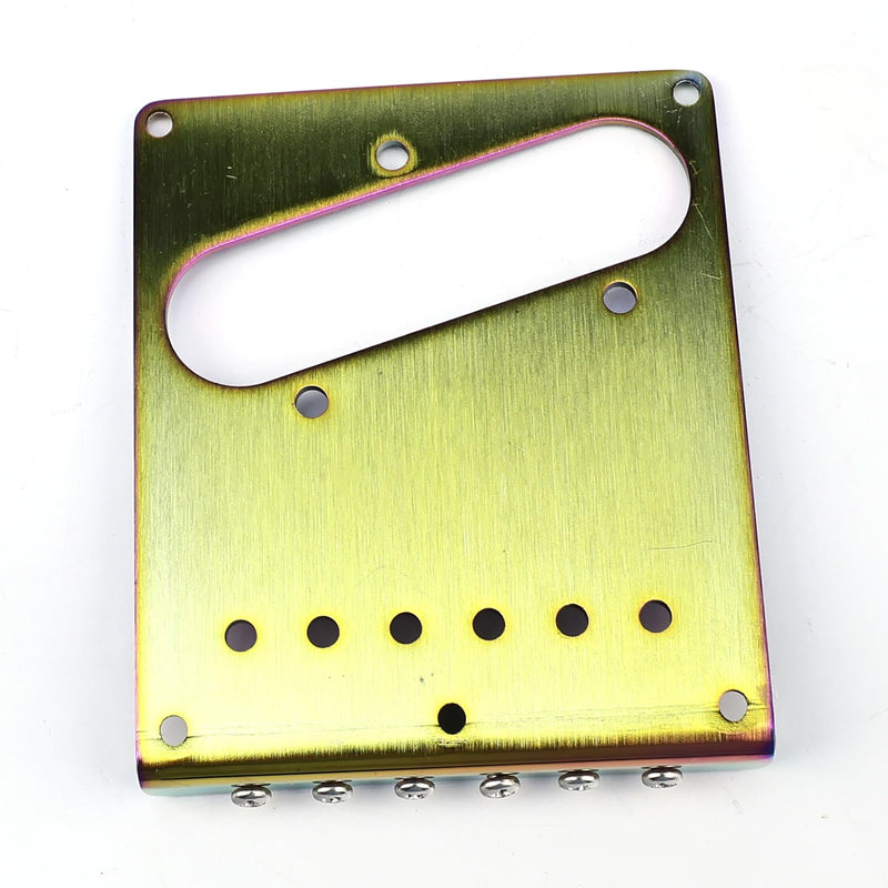 [AUSTRALIA] - 10.5mm Engraved Stainless Steel Fixed Electric Guitar Bridge Single Pickup Hole 6-string Guitar hardtail Bridge for Telecaster Tele TL Style Electric Guitar Replacement Parts (Purple) Purple 