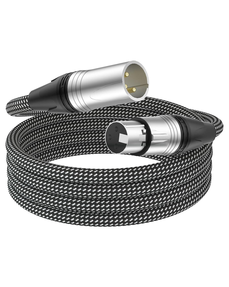 50 ft XLR Cable, Premium XLR Microphone Cable 50 ft, Braided XLR Male to Female Cable 3 Pin with XLR Connectors, XLR Patch Cable for Mixer, Recording Studio, Radio Station(1 Pack, 50 Foot) 50 Feet 1-Pack