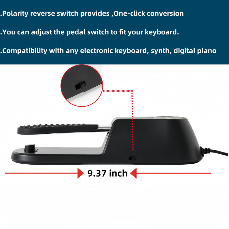 [AUSTRALIA] - Sustain Pedal Univerdal for Keyboard with Polarity Switch for Yamaha Casio Roland Korg Behringer Moog Piano Midi Electronic keyboards Style Piano Foot Pedal (Upgrade Version) Upgrade Version 
