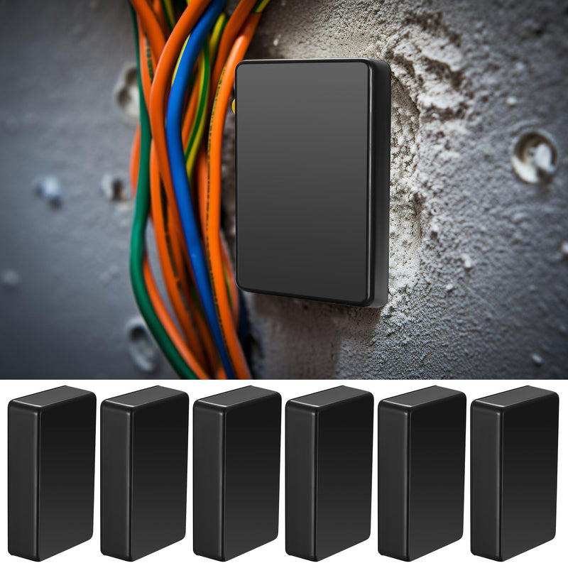 [AUSTRALIA] - Pack of 6 Junction Box, Plastic Covers, Electronic Casing, Electronic Project Box, Electrical Accessories Housing for DIY Power Junction Box (Black, 85 x 50 x 21 mm) 85x50x21mm black 