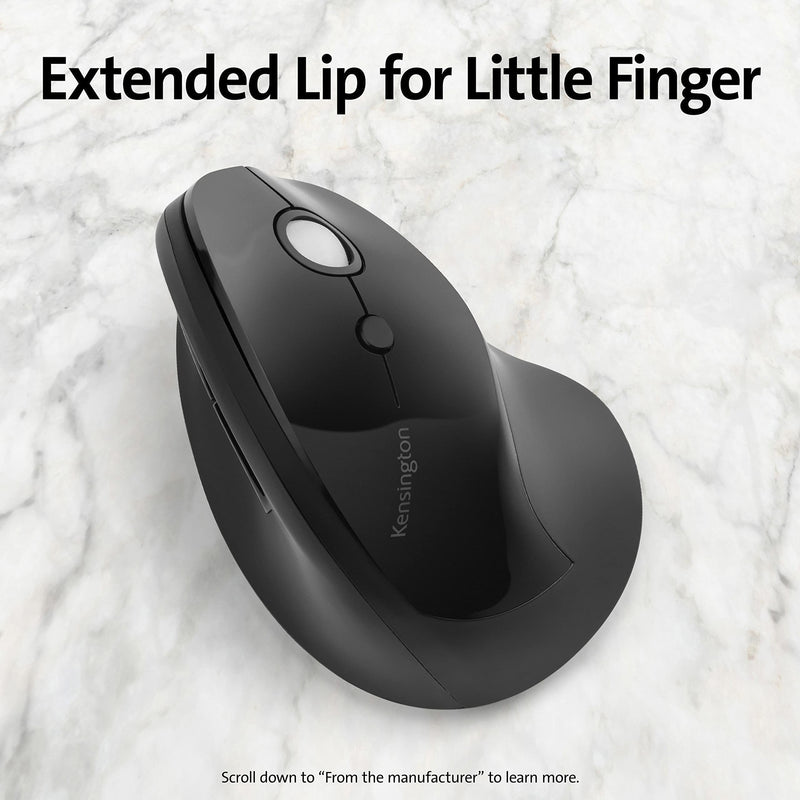 Kensington Pro Fit Ergo Vertical Wireless Mouse- Black (K75501WW)