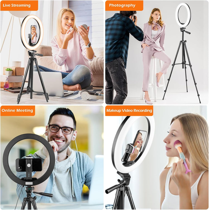 [AUSTRALIA] - Sensyne UBeesize 10" Selfie Ring Light with 50" Extendable Tripod Stand & Phone Holder for Live Stream/Makeup/YouTube Video 