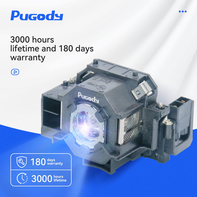 Pugody ELPLP42/V13H010L42 Replacement Projector Lamp Bulb for Epson PowerLite 83V+ 822+ 822P EMP-83 83C 83H 83HE 270 280 822 822H X56 X68 EX90 EB-400W 400WE 410W 410WE H281B H371A H330A H330B H330C