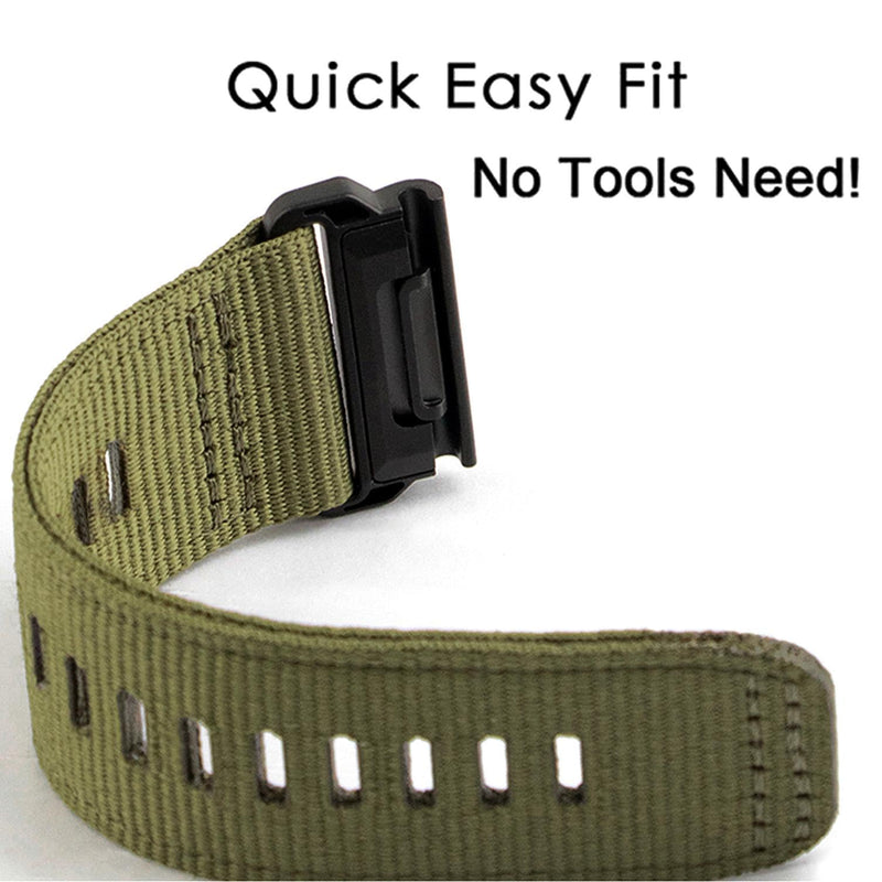 Abanen Rugged Nylon Watch Bands for Garmin Fenix 7X / Fenix 6X / Fenix 5X/Enduro 2, Quick Fit 26mm Adjustable Woven Nylon Sports Wrist Strap with Stainless Steel Clasp for Tactix 7 Pro, epix Pro 51mm Military Green