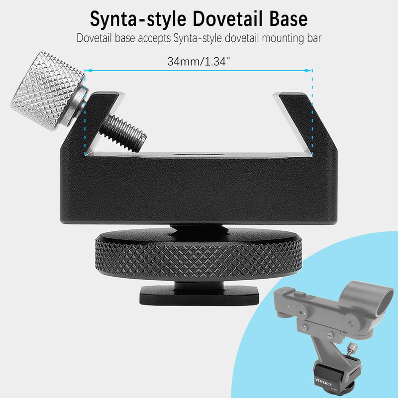 [AUSTRALIA] - Metal Telescope Finderscope Mount Adapter Finder Scope Base Dovetail Bracket with 1/4" Threaded Hole for Video DSLR Mirrorless Camera Flash Hotshoe Coldshoe Hot Cold Shoe Sky Astrophotography 