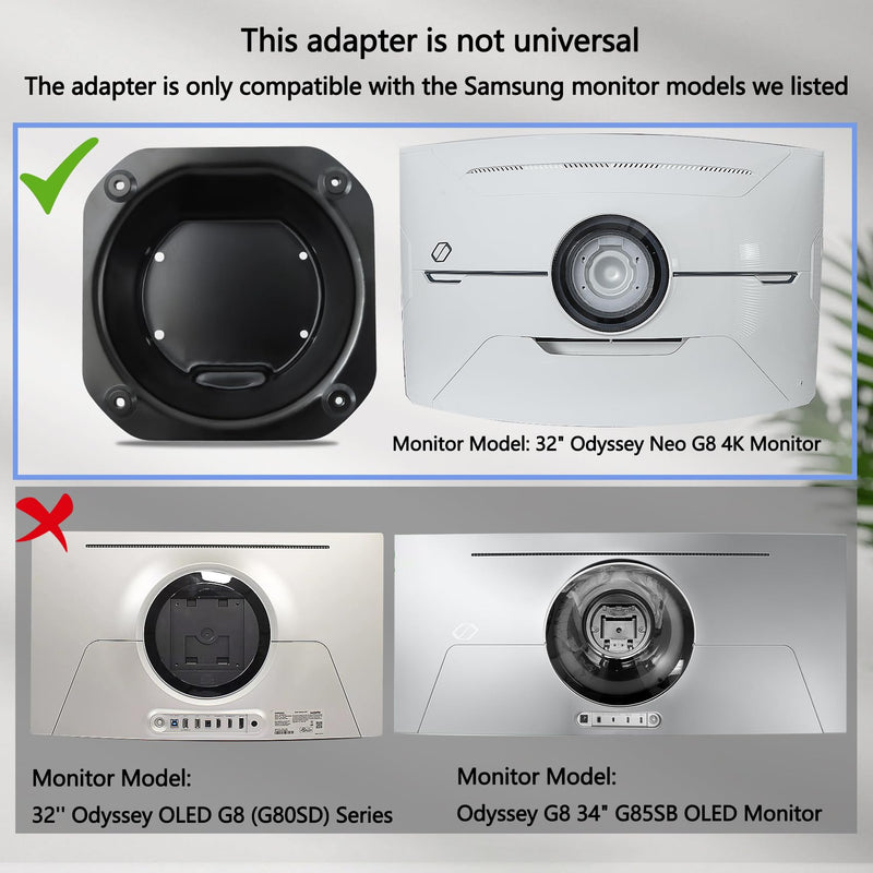 Odyssey NEO G8 32 VESA Adapter Compatible with Samsung 32" G85NB Monitor | Odyssey NEO G8 32 Wall Mount Fits 2022 S32BG852NN LS32BG852NNXGO Monitor