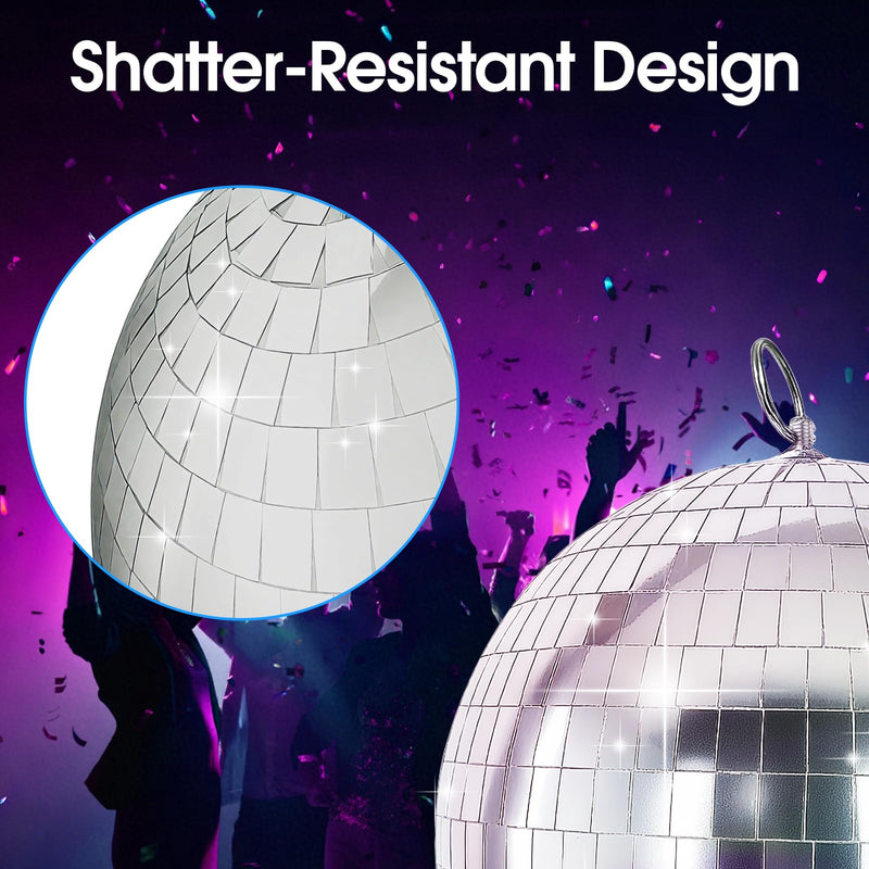[AUSTRALIA] - Disco Ball 2 Pack, 8 Inch Shatterproof PET Mirror Disco Ball Decor for Party, Wedding, Club - Safe & Durable Hanging Dance Balls, Non-Glass Party Decorations 