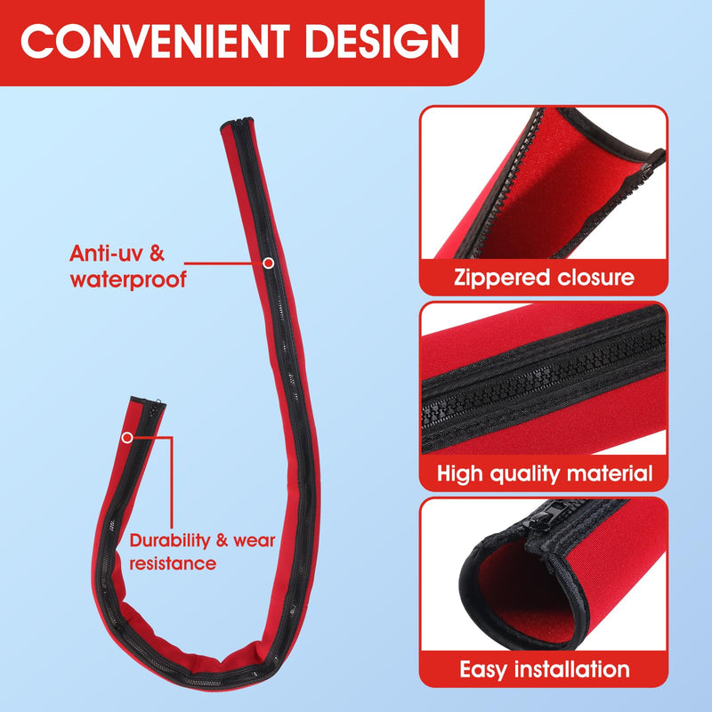 Red 60'' Neoprene Trolling Motor Cable Sleeve, Cable Organizer | Made of Neoprene Trolling Motor Sleeve Great for Cover Cables and Extension Cords, Organized Cable Management and Protect Red