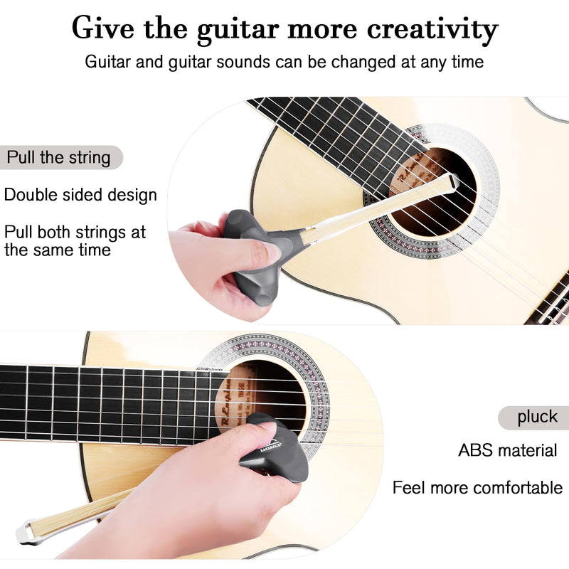 [AUSTRALIA] - EASTROCK Guitar Bow, 2-in-1 Real Horsehair Guitar Bow for Acoustic, Create Violin & Cello-Like Sounds, Christmas Birthday Gift for Guitar Player and Music Lover, Long Black 