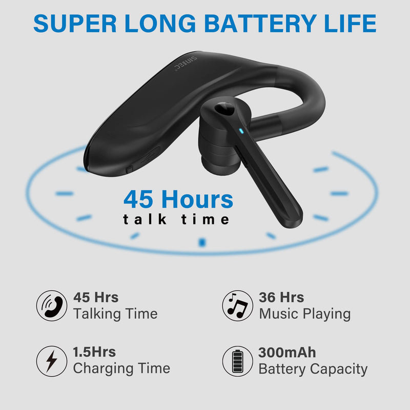 Bluetooth Headset, Dual Microphone Wireless Headset with USB Dongle for Computer, 45H Talking Time Compatible to Connect to Your PC Mac Works with MS Teams, Zoom