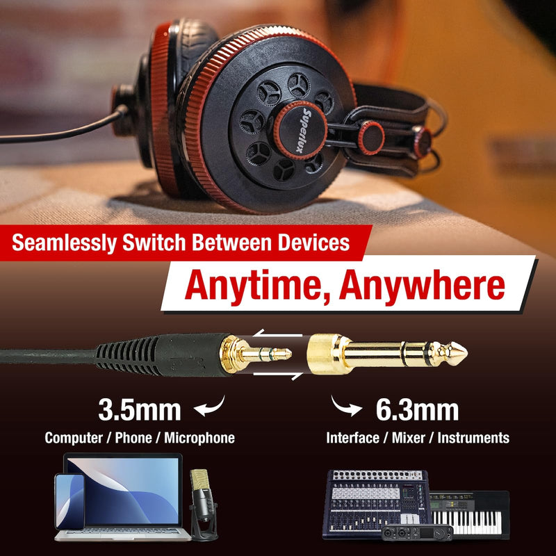 Superlux HD681 AIR Semi-Open Studio Headphones, 50mm Drivers, 32Ω, Black | For long mixing, gaming and music sessions; two pad options pair with 50mm drivers and a wide 10Hz–30kHz range HD681AIR