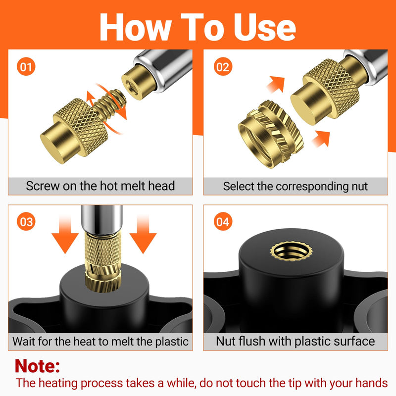 Preciva Threaded Inserts Soldering Tips Set, 6-Piece Soldering Tips for Thread Insert + 130-Piece Thread Inserts M2/M3/M4/M5/M6/M8
