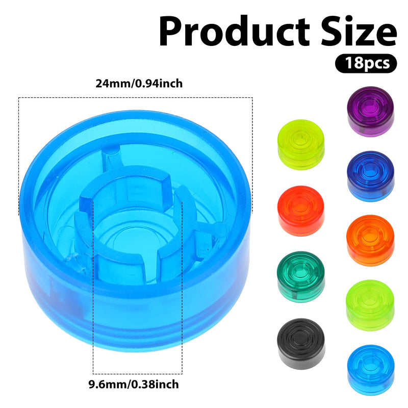 Guitar Effect Pedal Footswitch Toppers 18Pcs Foot Nail Cap Protection Cap Multi-colored Foot Switch Button Cover for Common Pedal Switches