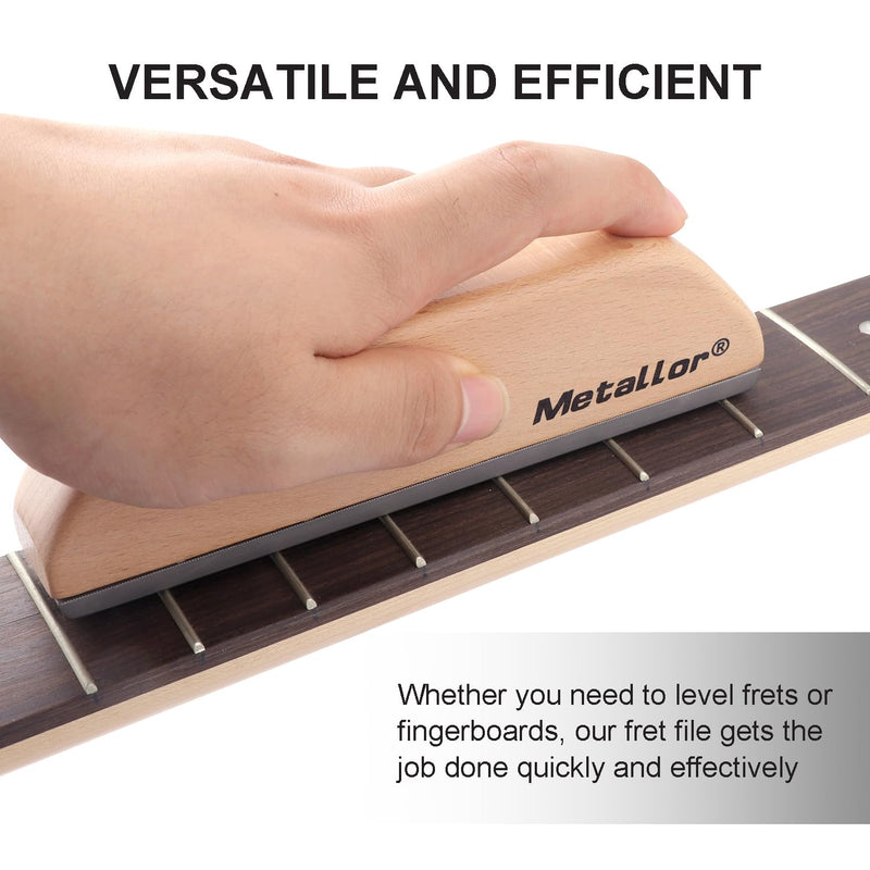 Metallor Guitar Fret Leveling File Wood Guitar Fingerboard Leveling Flat File for Fret Dressing Fret Sanding with Wood Handle Guitar Luthier Tools Repair Tools.