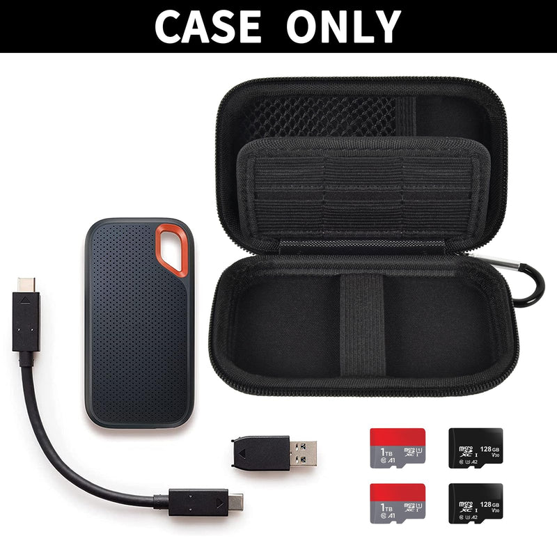 Case Compatible with SanDisk 1TB 2TB 4TB 500GB 8TB for SanDisk Extreme PRO Portable SSD External Hard Drive, Memory Card SD SDXC SDHC Card Storage Holder Organizer (Box Only) Black (2 Pack)