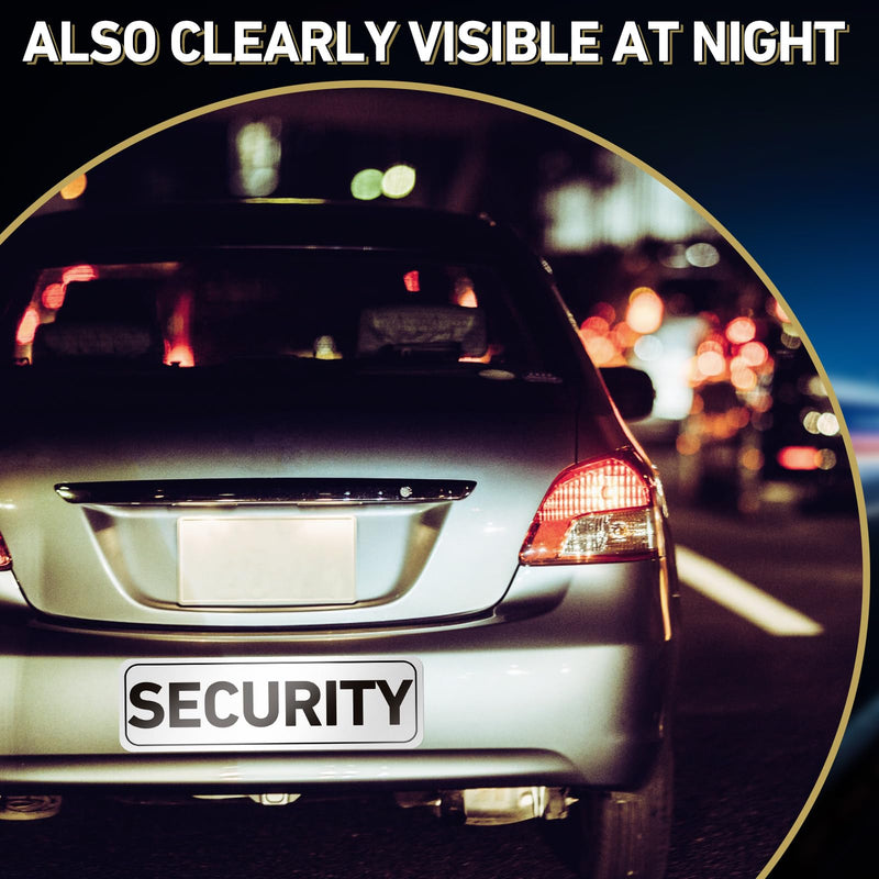 4 Pcs Security Car Magnetic Signs Reflective Security Heavy Duty Signs for Vehicles Magnetic Truck Signs Waterproof Security Officers Magnetic Decals for Patrol(White with Black Border) White with Black Border