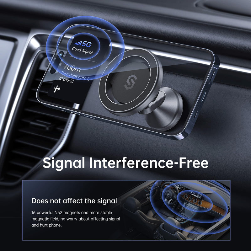 SYNCWIRE MagSafe Car Mount Bundle - 360° Rotating Magnetic Phone Holder for Car Dashboard & Tesla Screen, Strong Magnets Compatible with iPhone 16 15 14 13 Pro Max & Samsung