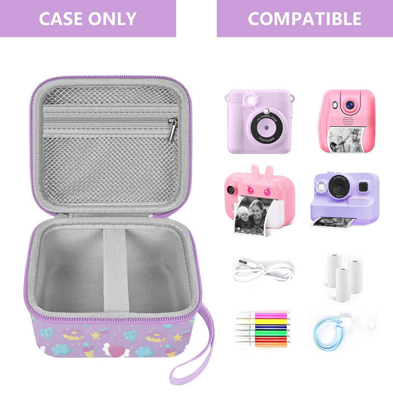 Leayjeen Kids Camera Case Compatible with ESOXOFFORE/Dylanto/GKTZ/HiMont/CAMCLID Kids Camera Instant Print for Holiday Gifts and Birthday Gifts for Kids 3-12 Years Old - Pink Unicorn (Case Only) Purple