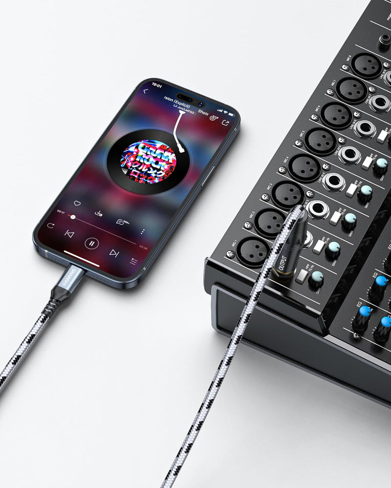 SNANSHI USB C to 1/4 Inch Audio Cable 3.3ft - Type-C to 6.35mm TRS Stereo Audio Cable for Sound Board,AMP,Mixer,Speaker (𝐍𝐨𝐭𝐞:𝐂𝐚𝐧𝐧𝐨𝐭 𝐛𝐞 𝐮𝐬𝐞𝐝 𝐟𝐨𝐫 𝐆𝐮𝐢𝐭𝐚𝐫 𝐑𝐞𝐜𝐨𝐫𝐝𝐢𝐧𝐠)