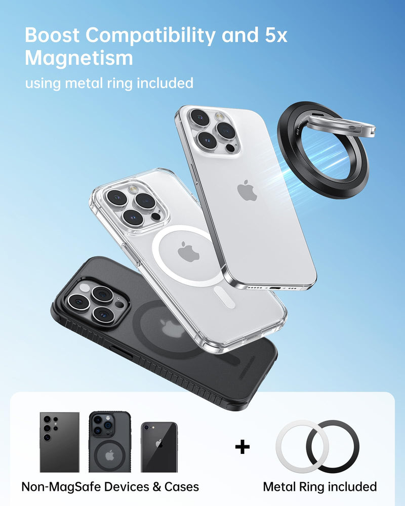 SYNCWIRE Upgraded Magnetic Phone Ring Holder for MagSafe and MagSafe Car Mount - [360° Rotation] Magnetic Phone Holder for Car