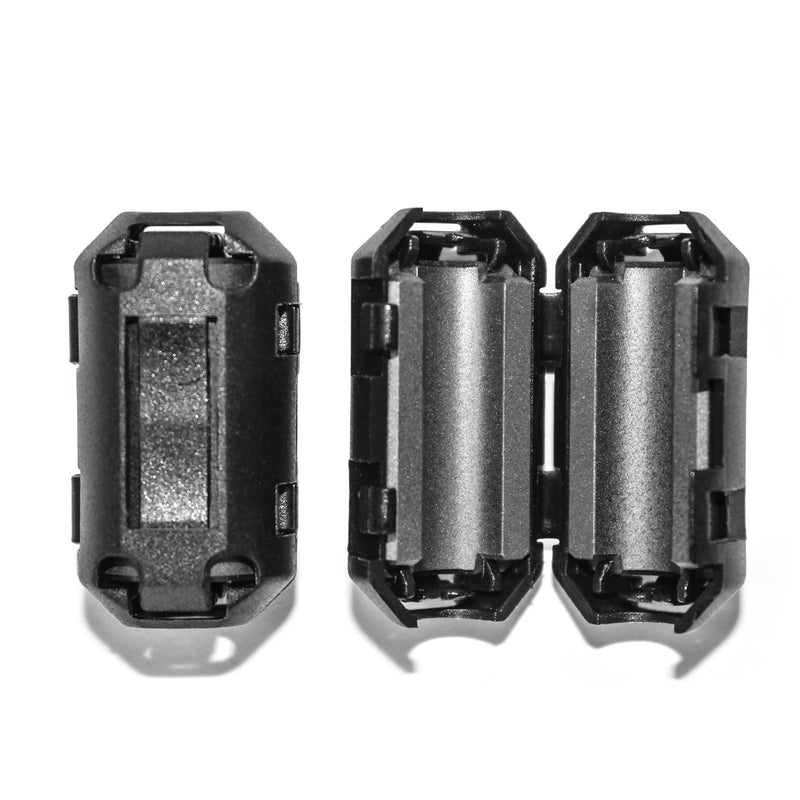 TOJOIN 10PCS Ferrite Bead Clip on Ferrite Core RFI EMI Noise Suppressor Ferrite Rings Cable Clip for Phone, TV, Speaker, USB Radio, Audio Equipment 9mm Inner Diameter Black 9mm-10pcs