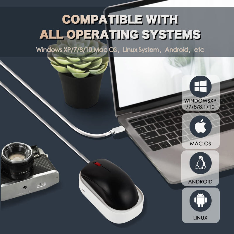 YEPLING Mouse Jiggler, Undetectable Mouse Mover Shaker Simulator for Computer Laptop Awakening, Keeps PC Active, No Software, Driver-Free with ON/Off Switch
