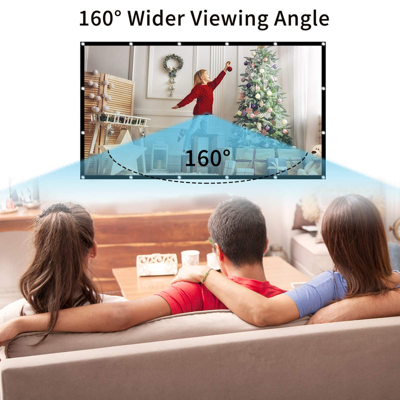 [AUSTRALIA] - Projector Screen 120 inch, Taotique 4K Movie Projector Screen 16:9 HD Foldable and Portable Anti-Crease Indoor Outdoor Projection Double Sided Video Projector Screen for Home, Party, Office, Classroom 