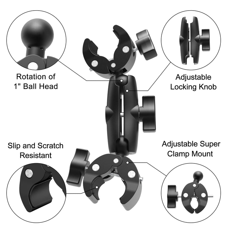 [AUSTRALIA] - Double Mount Clamp Bracket Monitor Magic Socket Arm for Desk Photo Studio Light Stand, Photography Reflector, Flag Holder Mount, Cross Bars, Umbrella, Pole Stick Shoot Accessories Tools 