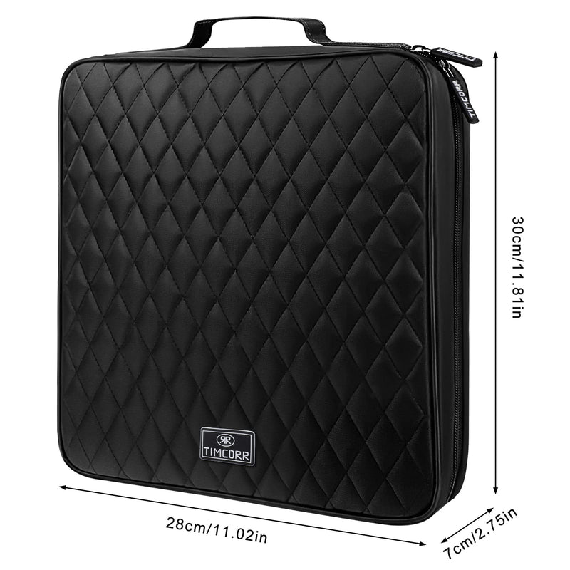 160 Capacity Black Plastic CD DVD Case Organizer with PVC Panel for Portable Storage and Travel 160 Capacity Black