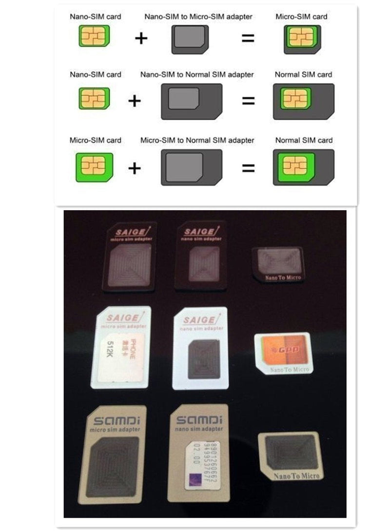 Sim Card Adapter Kit Includes Nano Sim Adapter/Micro Sim Adapter/Needle/Storage Sheet, Pack of 1 Gold