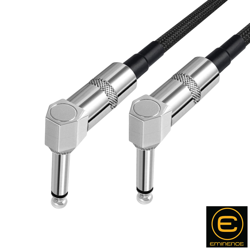 Audioblast - 6 Units - 6 Inch - HQ-1 Braid (Black) Flexible - Dual Shielded(100%)-Guitar Instrument Effects Pedal Patch Cable w/Eminence Right-Angled ¼ inch (6.35mm) TS Plugs & Double Staggered Boots