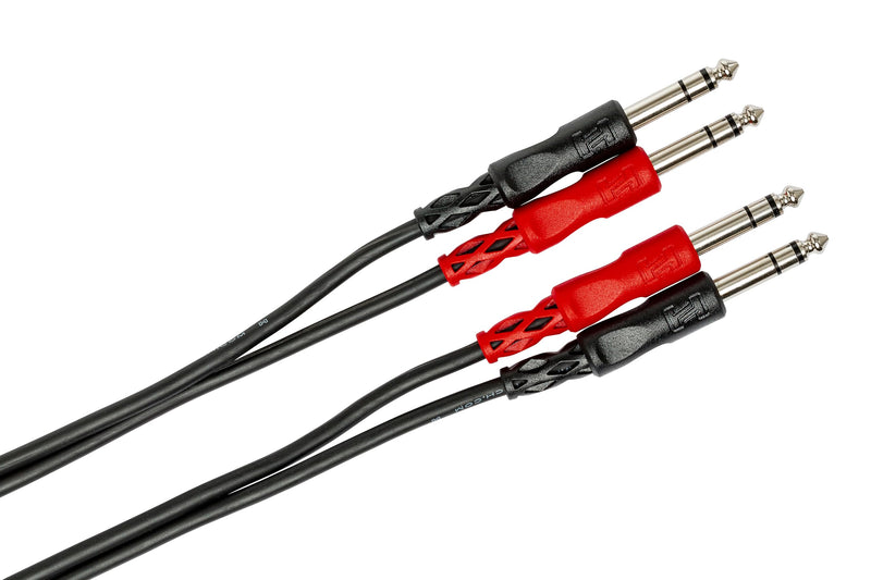 Hosa CSS-203 Dual 1/4 Inch TRS to Same Stereo Interconnect Cable, 9.8 Feet