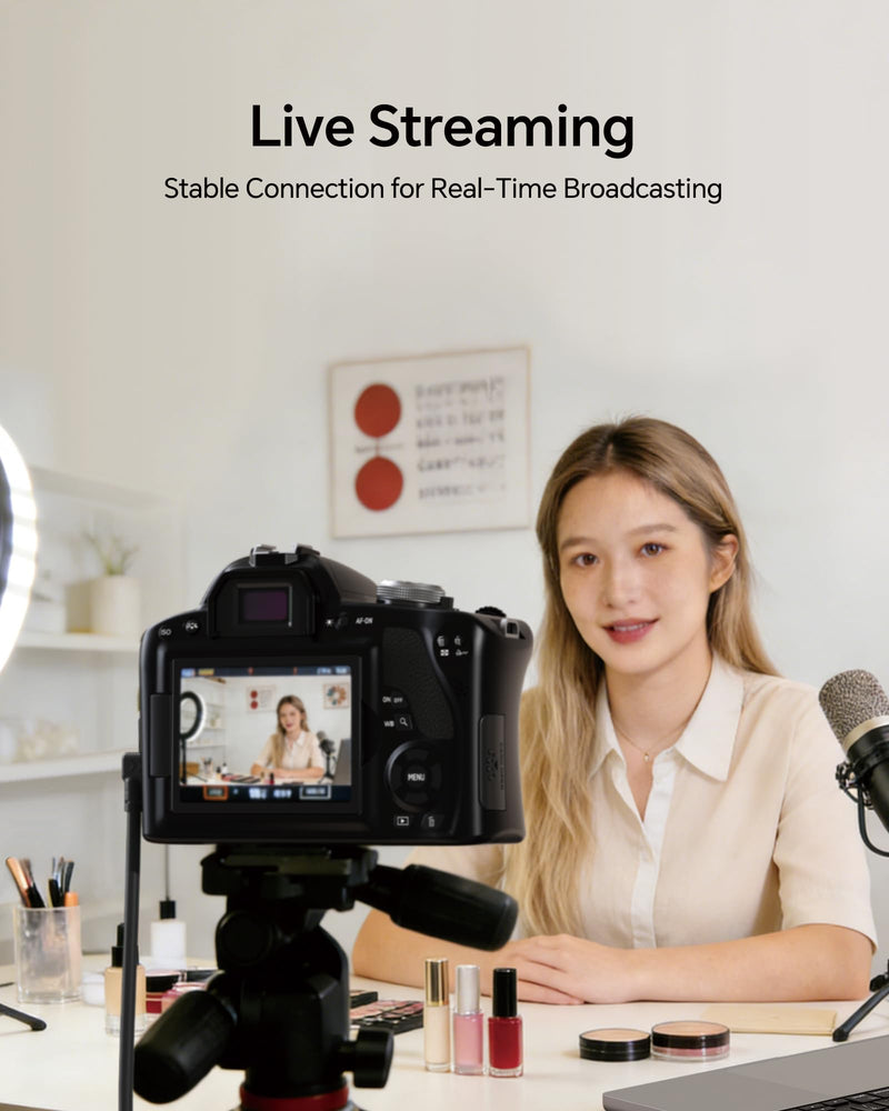 26FT USB C Active Cable for Camera, USB 3.2 Gen 1 5Gbps Data Transfer Cable for Live View, Rignt Angle, Upgraded Copper Core, for Photographers, Videographers, Vloggers, and Content Creators Black 26ft