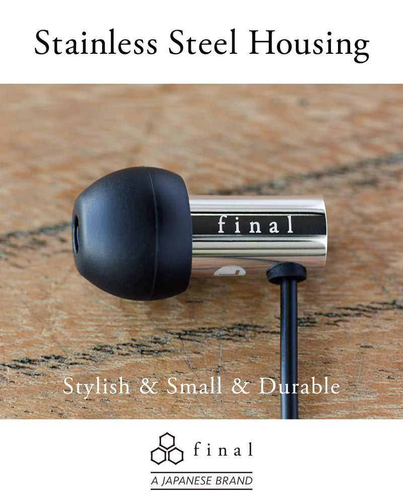 Final Audio Design High Resolution Headphone - Stainless Steel (E3000) Black