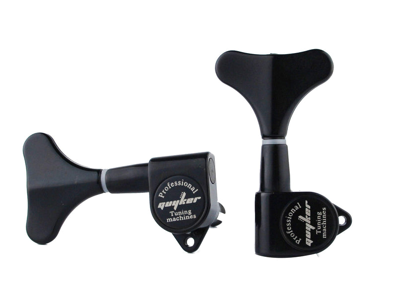 [AUSTRALIA] - Guyker Guitar Bass Tuners (2R + 2L) - 1:17 Ratio Headstock Sealed Tuning Key Pegs Machine Head Replacement for Electric Jazz Bass or Precision Instruments - Black 2R + 2L 