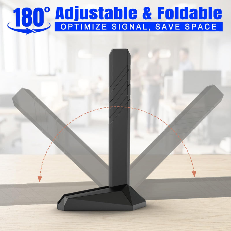 Eightwood WiFi 6E Antenna Tri-Band 6GHz 5GHz 2.4GHz RP-SMA Antenna | Magnetic Base, for Desktop PC ASUS Gigabyte Aorus Gaming Motherboard PCIe Bluetooth Card