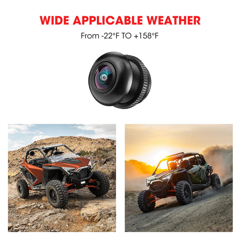 Front Camera for Polaris RZR, 7-Inch Ride Command, 720P HD, 170° Wide Angle | IP67 Waterproof, Rugged Aluminum Housing, Low-Light Ready, Helps See Front-Wheel Blind Spots on Trails and Tight Terrain