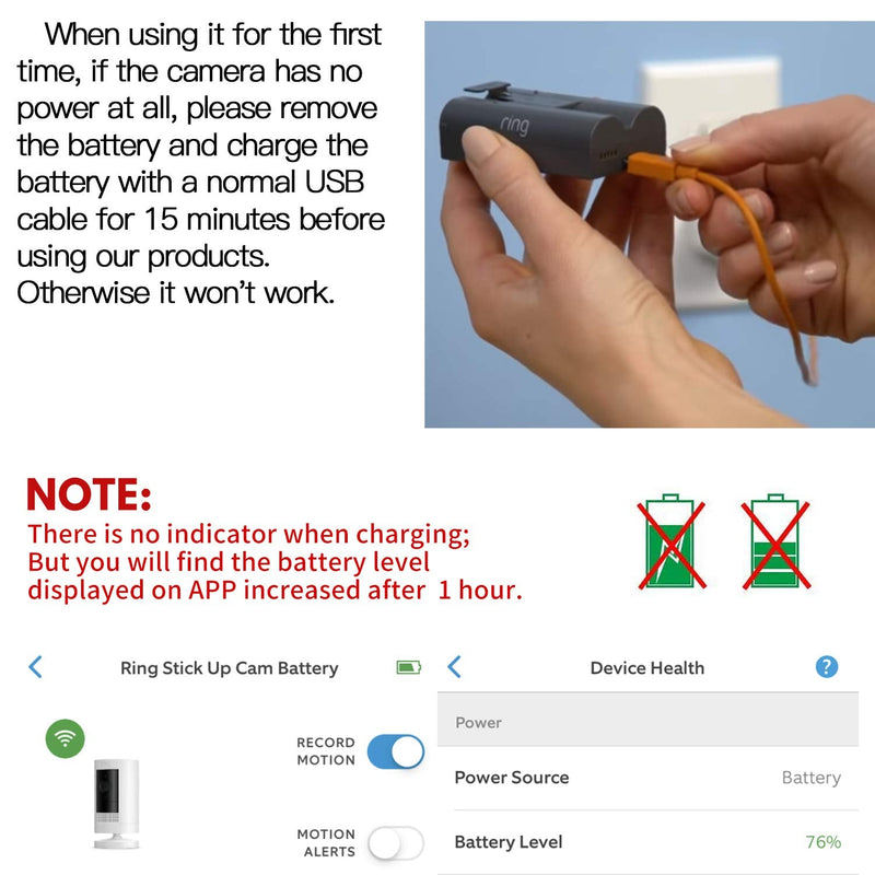 [AUSTRALIA] - ALERTCAM Power Adapter for Ring Stick Up Cam Battery(3rd Gen), with 30ft/9m Weatherproof Outdoor Cable Continuously Charge Your Camera, No Need to Change The Batteries White 