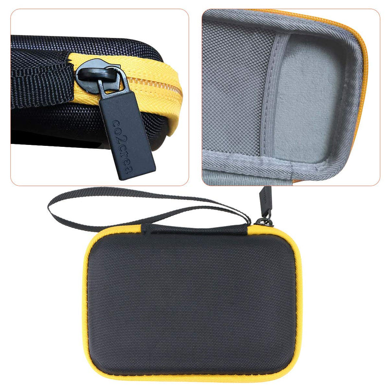 co2crea Hard Travel Case Replacement for WD My Passport Go Cobalt SSD 500G / 1TB Portable External Storage (Black Case + Amber Zipper) Black Case + Amber Zipper
