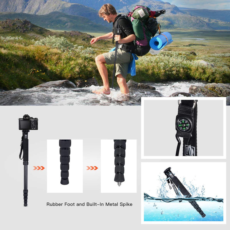 [AUSTRALIA] - SIRUI AM-306M Camera Monopod, 6-Section 15.6-61.4 inches Aluminum Alloy Extendable Compact Lightweight Portable Travel Monopod for DSLR Cameras, Payload 17.6 lbs/8kg 