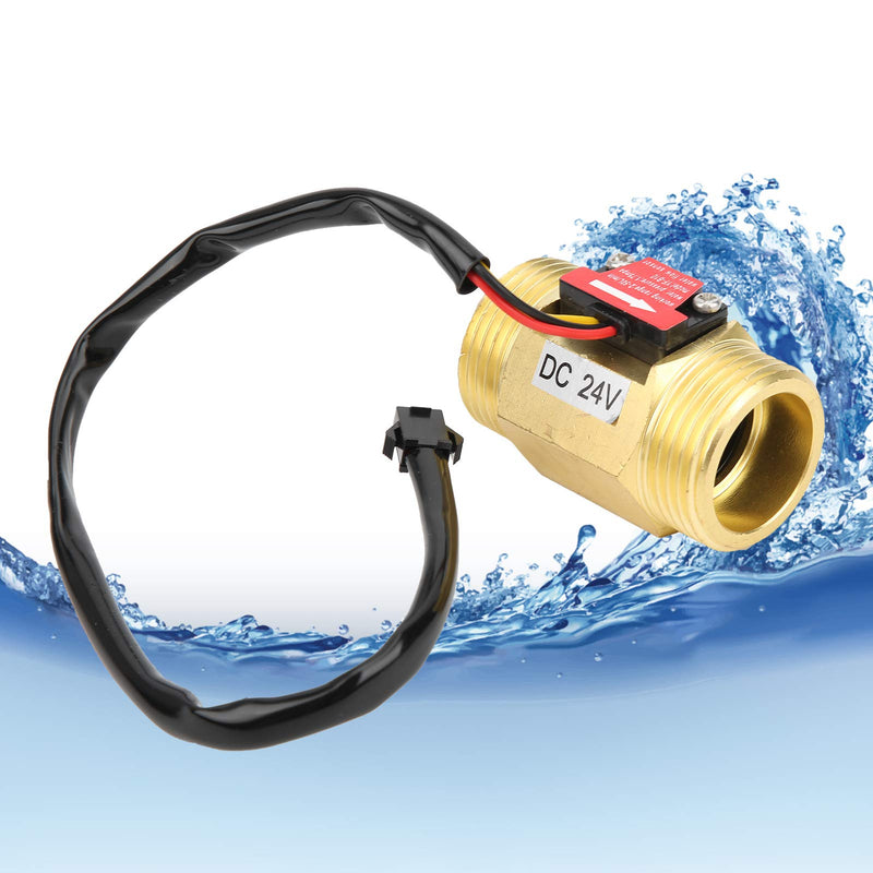 YFB10 Hall Flow Meter Switch G1in Water Flow Sensor Turbine Meter DC24V for Water Heater