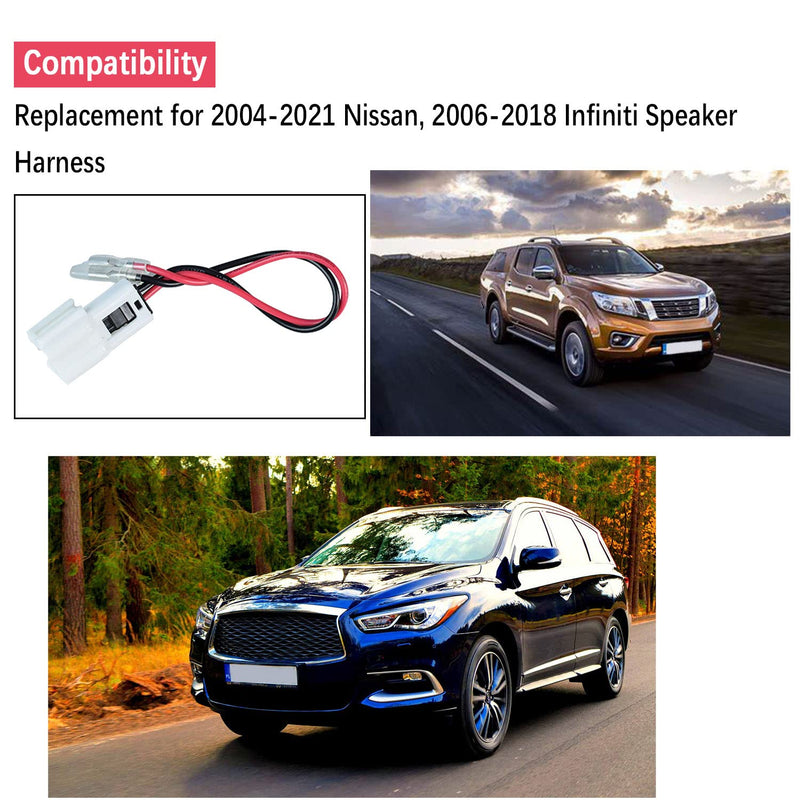 [AUSTRALIA] - 4Pcs Speaker Harness Replacement for Nissan Wire Harness 2004-2013 2014 2015 2016 2017 2018 2019 2020 2021, Infiniti Speaker Adapter 2006-2018 Car Speaker Connector Harness Adapter 