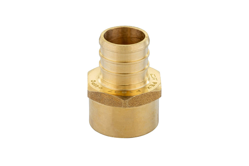 (Pack of 5) EFIELD Pex 3/4" x 1/2" Female NPT Thread Adapter Barb Crimp Brass Fitting,(PEX1807039-5PCS) Pack of 5 3/4" x 1/2"