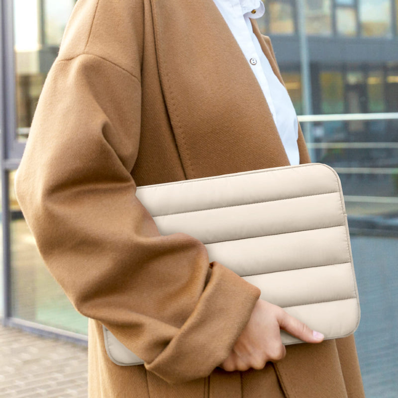 Vandel - The Original Puffy Laptop Sleeve 13-14 Inch Laptop Sleeve. Beige Laptop Sleeve for Women. Carrying Case Laptop Cover for MacBook Pro 14 Inch Sleeve, MacBook Air Sleeve 13 Inch, iPad Pro 12.9 a. Sand