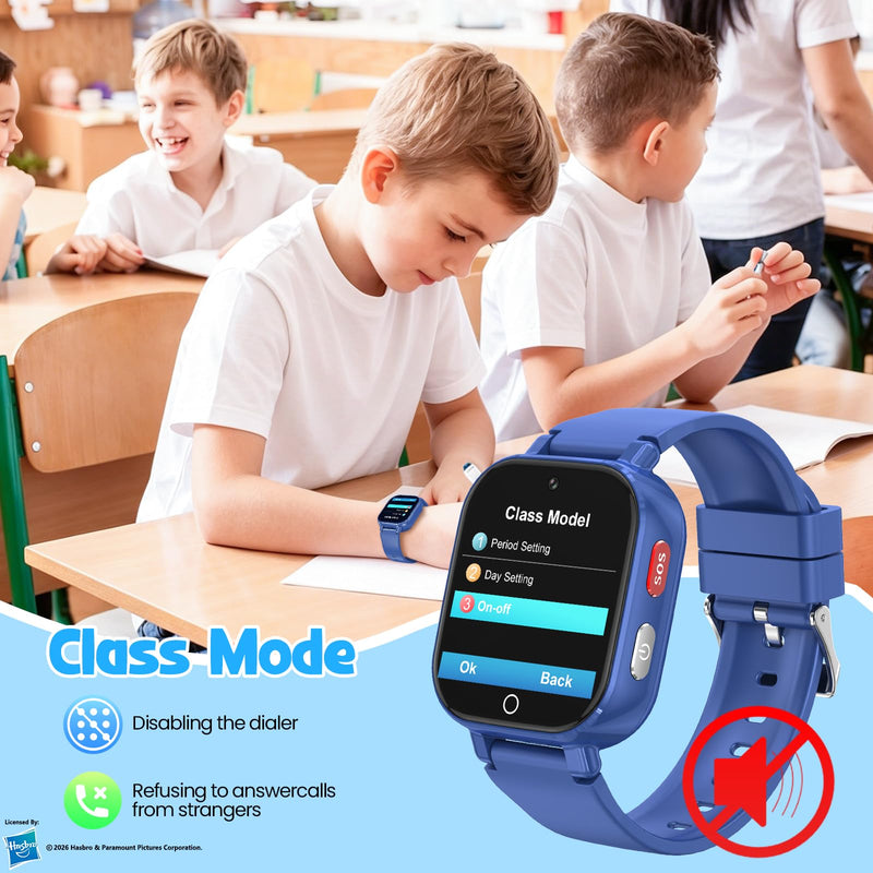Smart Watch for Kids, 4G Kids Smartwatch with GPS Tracker Calling (Blue) | WIFI/Voice/Video Chat/SOS/SMS-receiving IP68 Waterproof Pedometer Camera Alarm Safe Zone Smartwatch Gift for Boys Girls 4-12 Blue