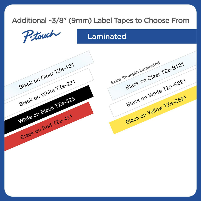 [AUSTRALIA] - Brother Genuine P-touch TZE-221 Tape, 3/8" (0.35") Standard Laminated P-touch Tape, Black on White, Laminated for Indoor or Outdoor Use, Water Resistant, 26.2 Feet (8M), Single-Pack 3/8" 